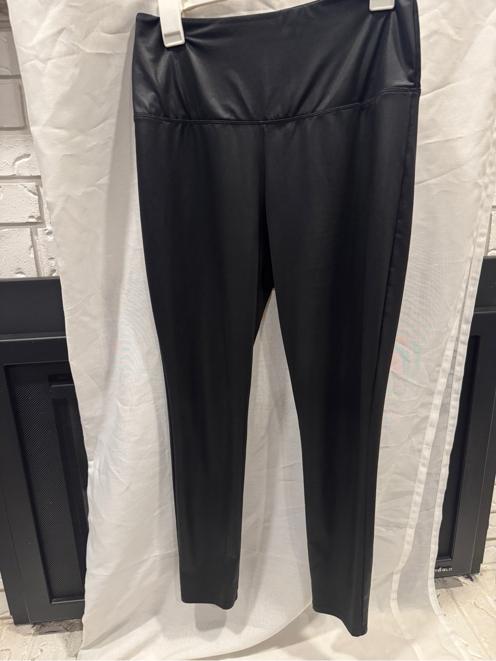 Women's Black Faux-Leather Leggings